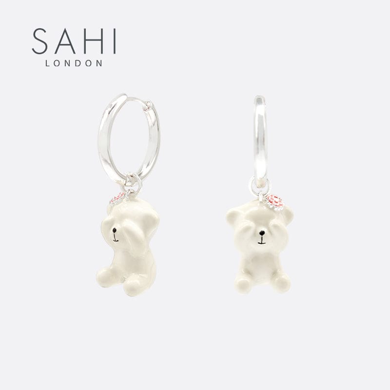 Camellia Bear Drop Earrings