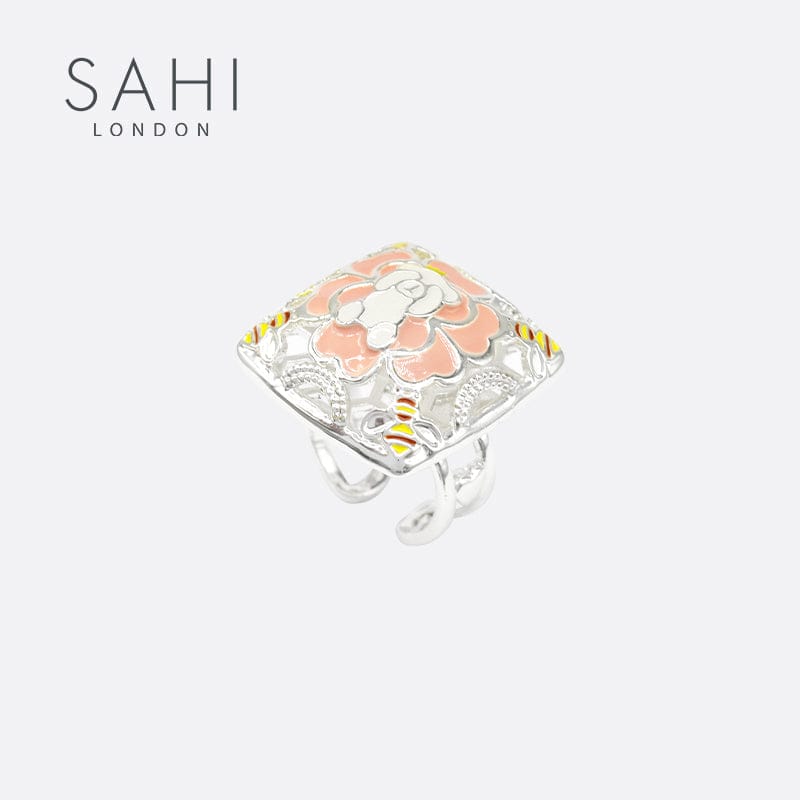 Camellia Bear Square Shape Ring