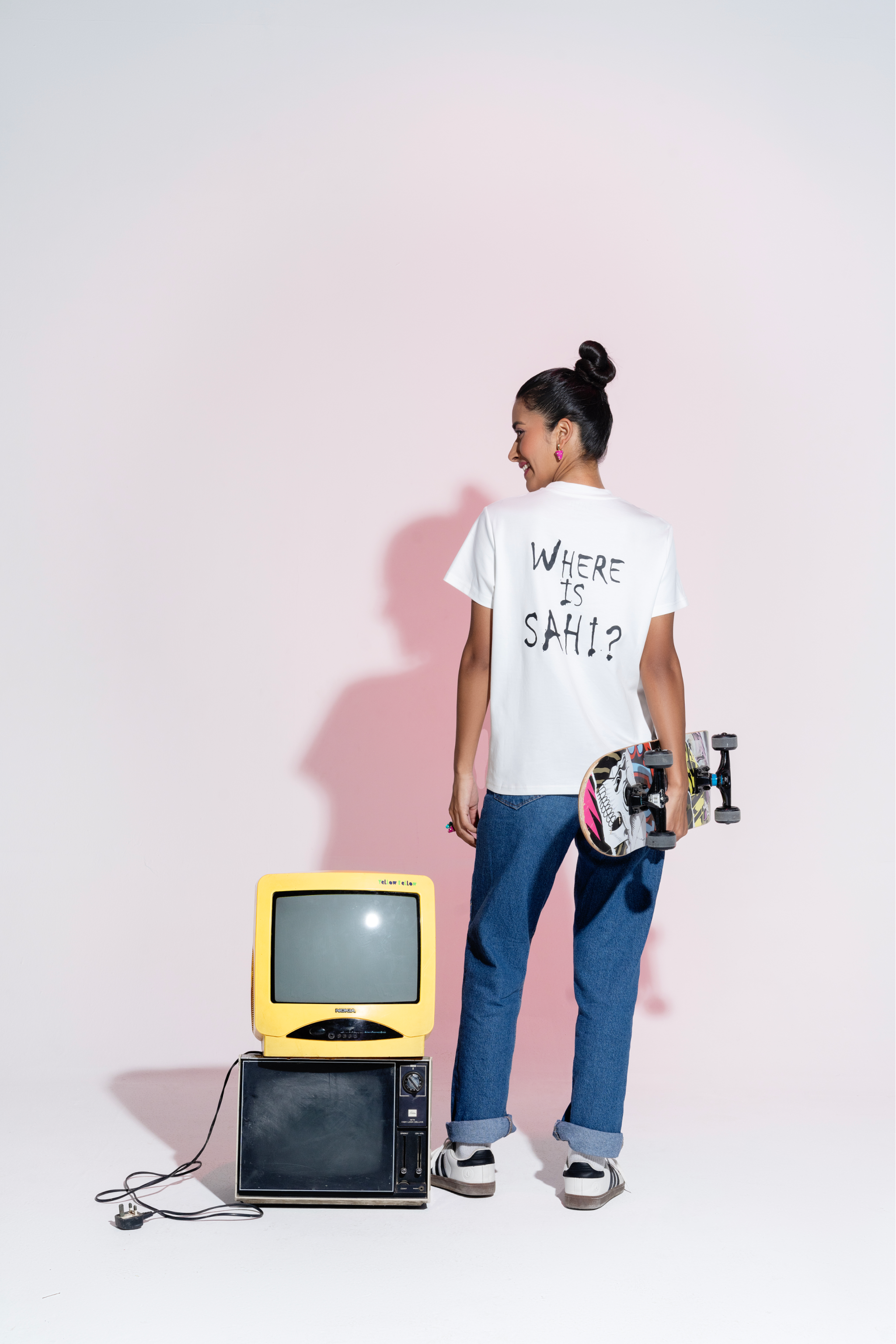 Sahi London Pop Art  Alice Hand-Embroidered Women’s Cotton T-Shirt