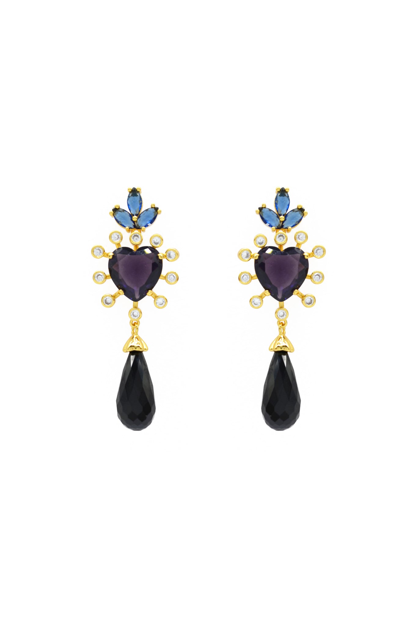 Sahi London Maroon Dangle  Statement Earring with Pearl
