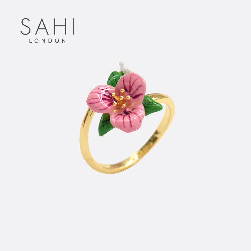 Sahi Enchanting Garden Pink Adjustable Ring