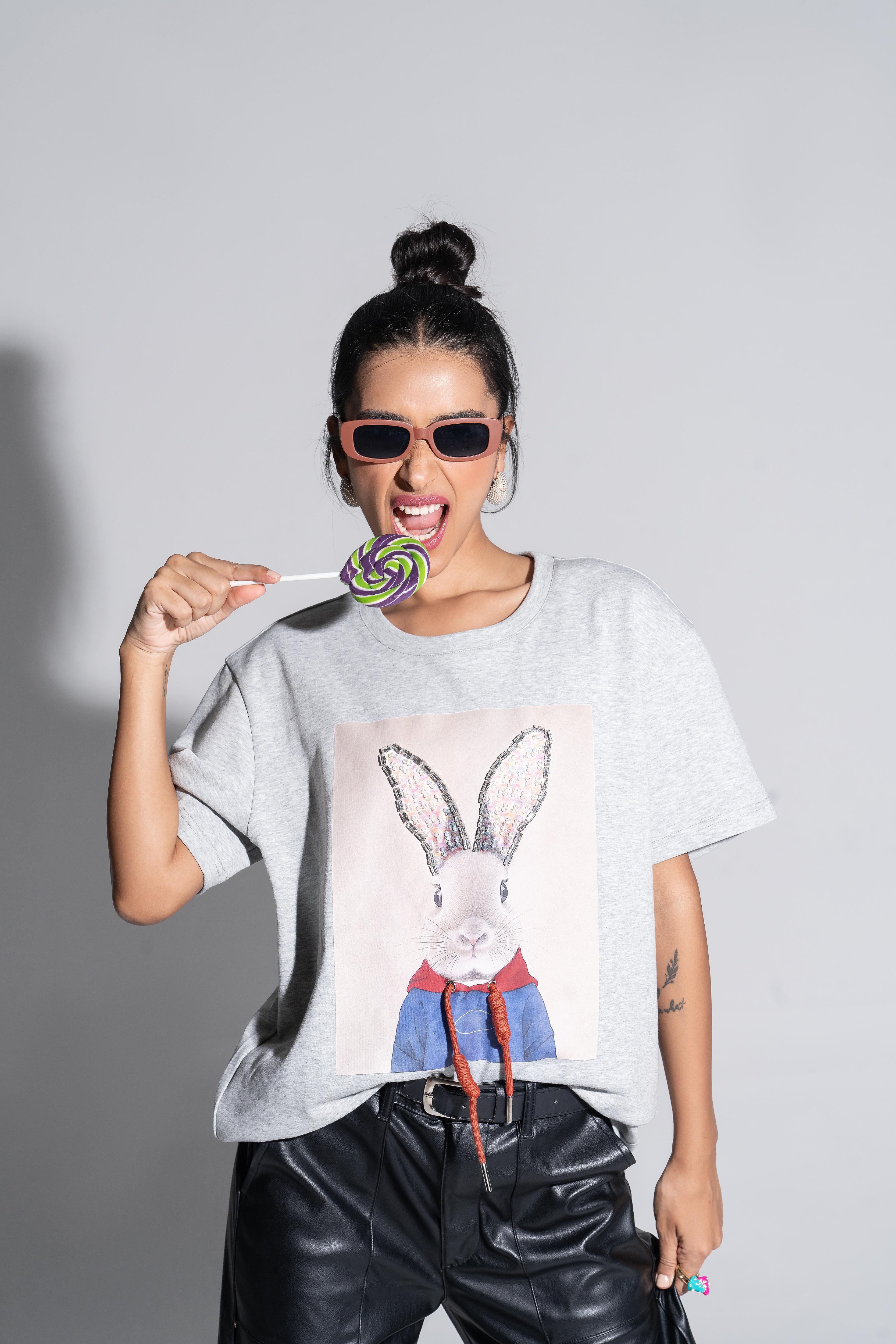 Pop Art Roger Unisex T-Shirt – Hand-Embroidered, 95% Cotton, Relaxed Fit