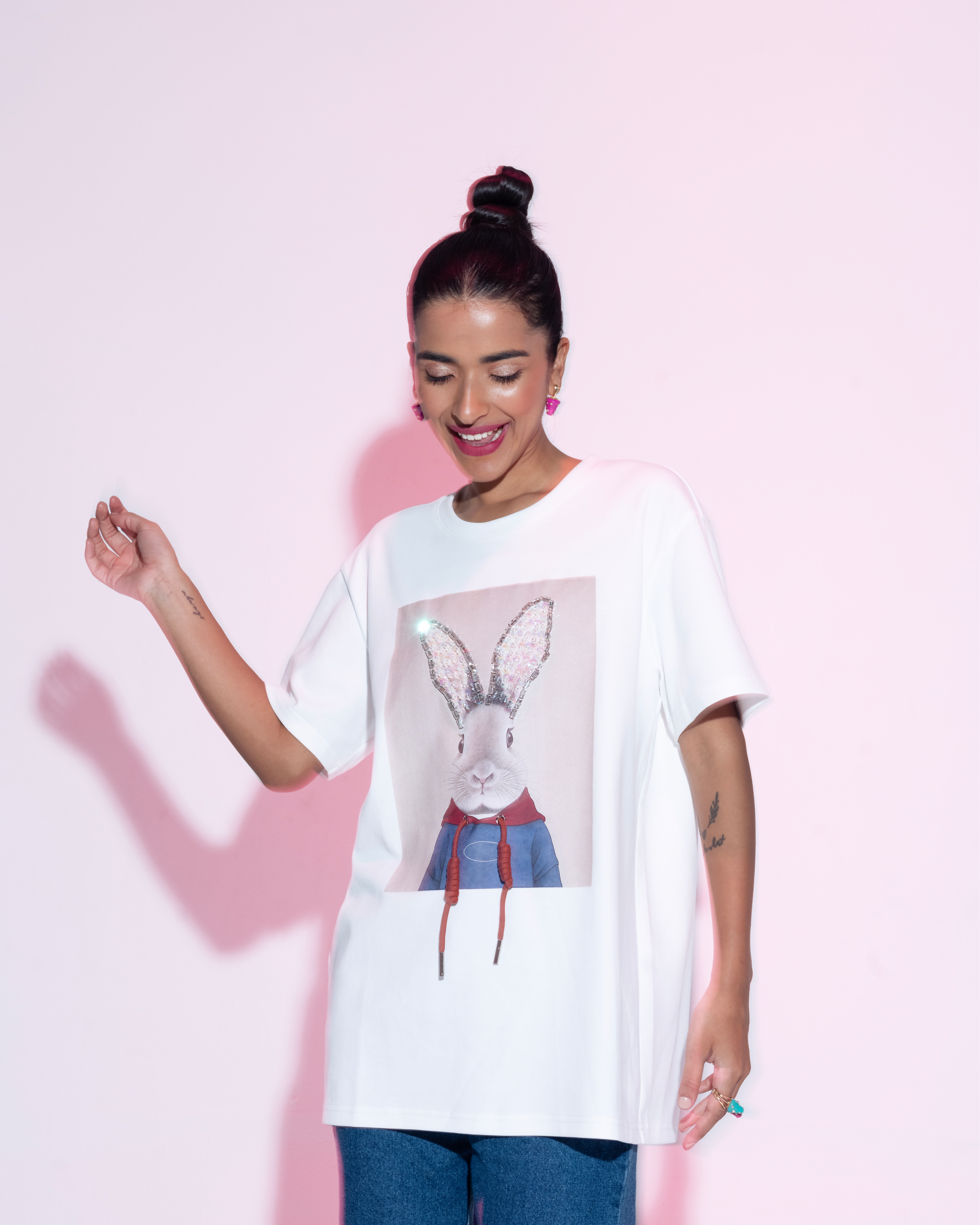 Pop Art Roger Unisex T-Shirt – Hand-Embroidered, 95% Cotton, Relaxed Fit
