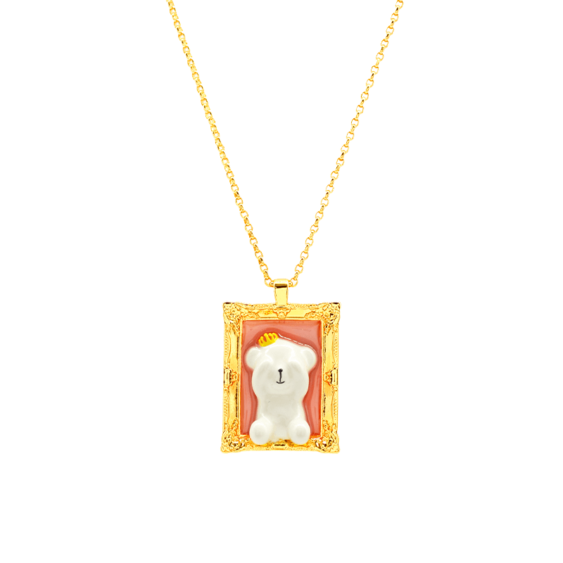 Camellia Bear Pendant Necklace Image 6