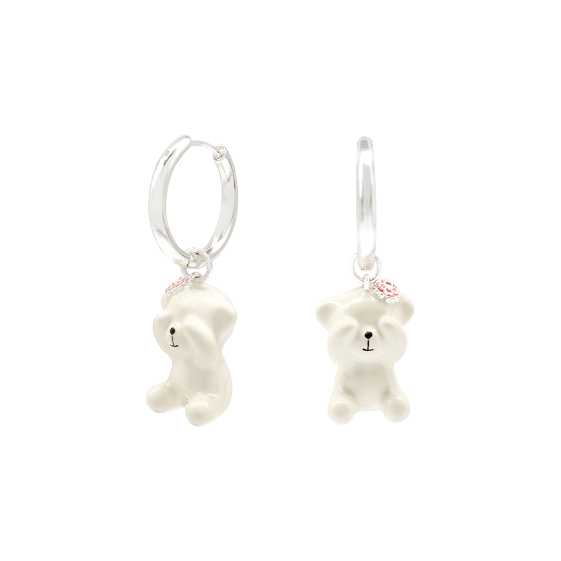 Camellia Bear Drop Earrings Image 6