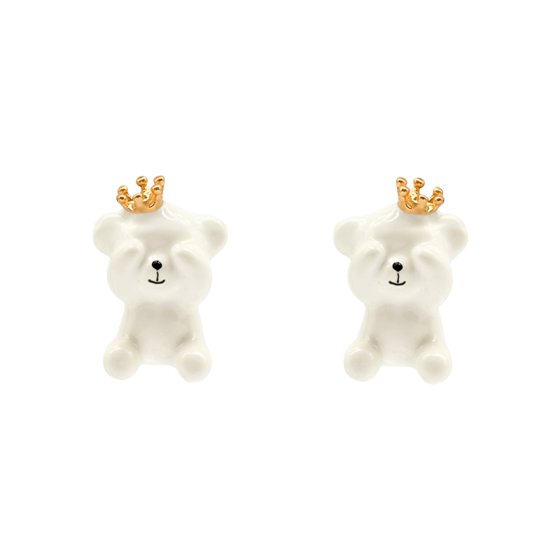 Camellia Bear Stud Earrings Image 6
