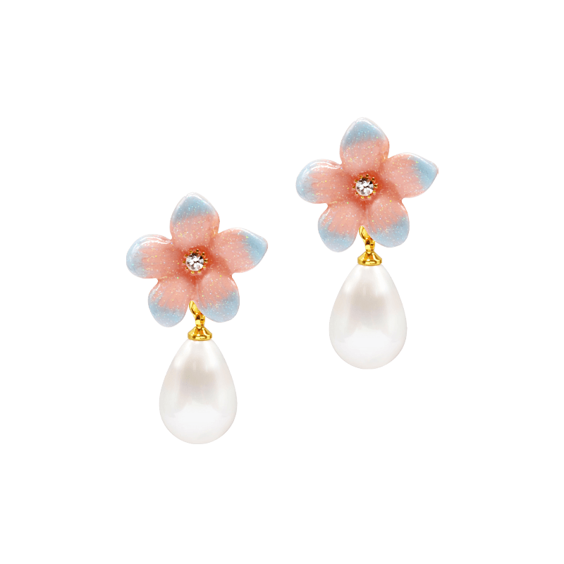 In Blossom Flower Drop Earrings Image7