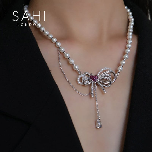 With Love Pearl Charm Necklace | Pearl Necklace | Sahi London 