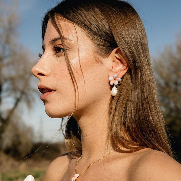 In Blossom Flower Drop Earrings Image2